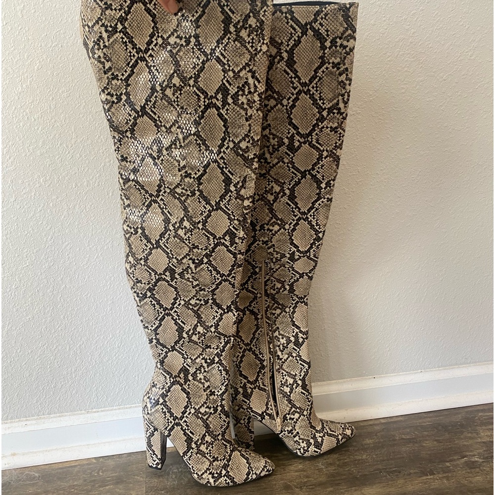 Snakeskin Over the Knee boots